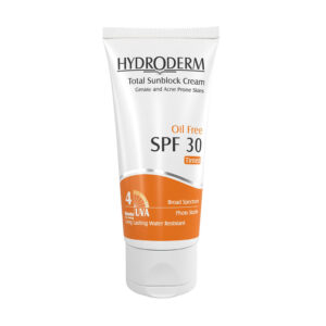 كرم ضد آفتاب بژ تيره SPF30 فاقد چربی رنگی 50 میلی لیتر هیدرودم