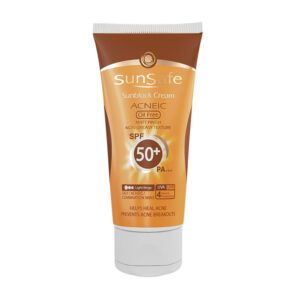 کرم ضد آفتاب پژ روشن SPF50 مناسب انواع پوست 50 گرم سان سیف Sun Safe